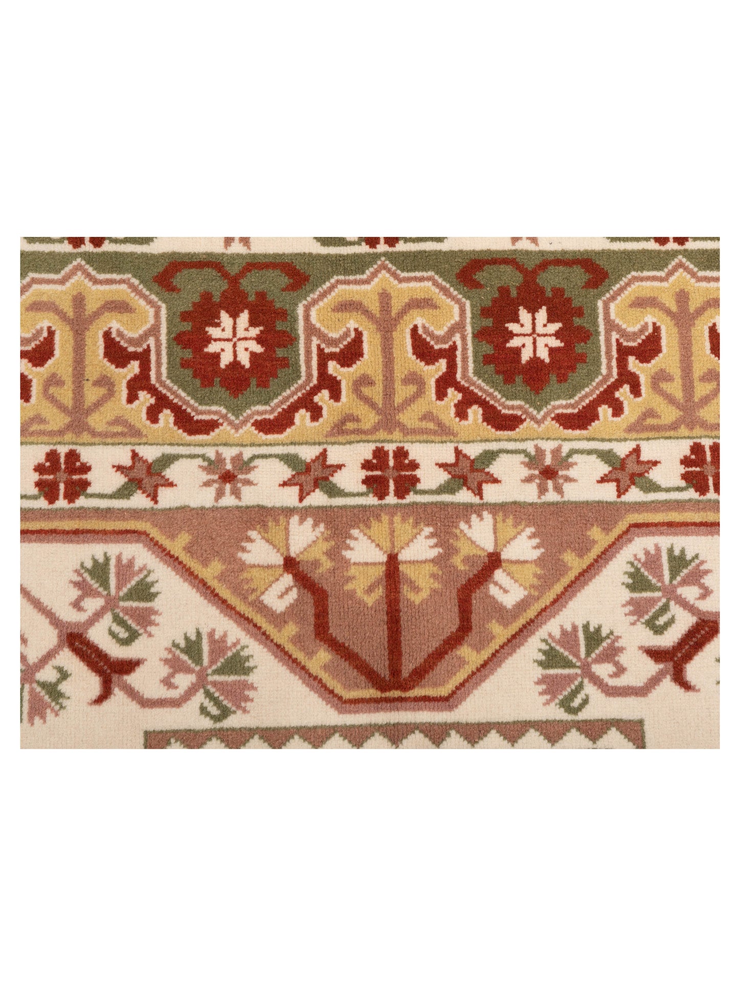 Milas 146162 Purple Green 5.3x8.7 Hand Knotted Rug