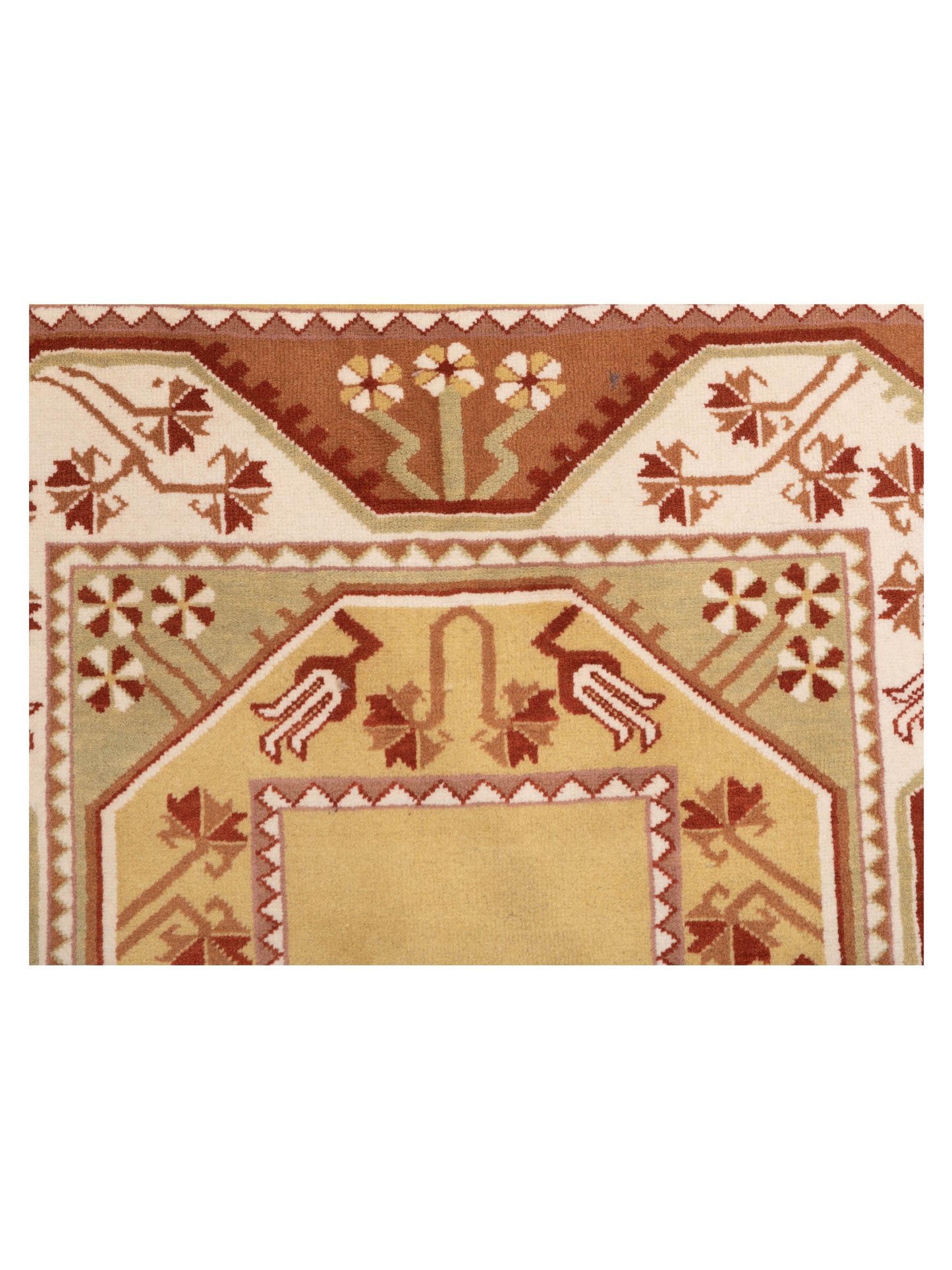 Milas 146167 Gold Ivory 3.9x6.8 Hand Knotted Rug