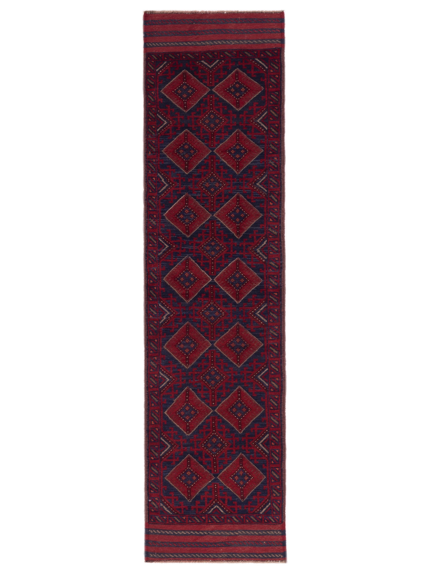 Nomad Afghan Soumak  Charcoal Red Tribal