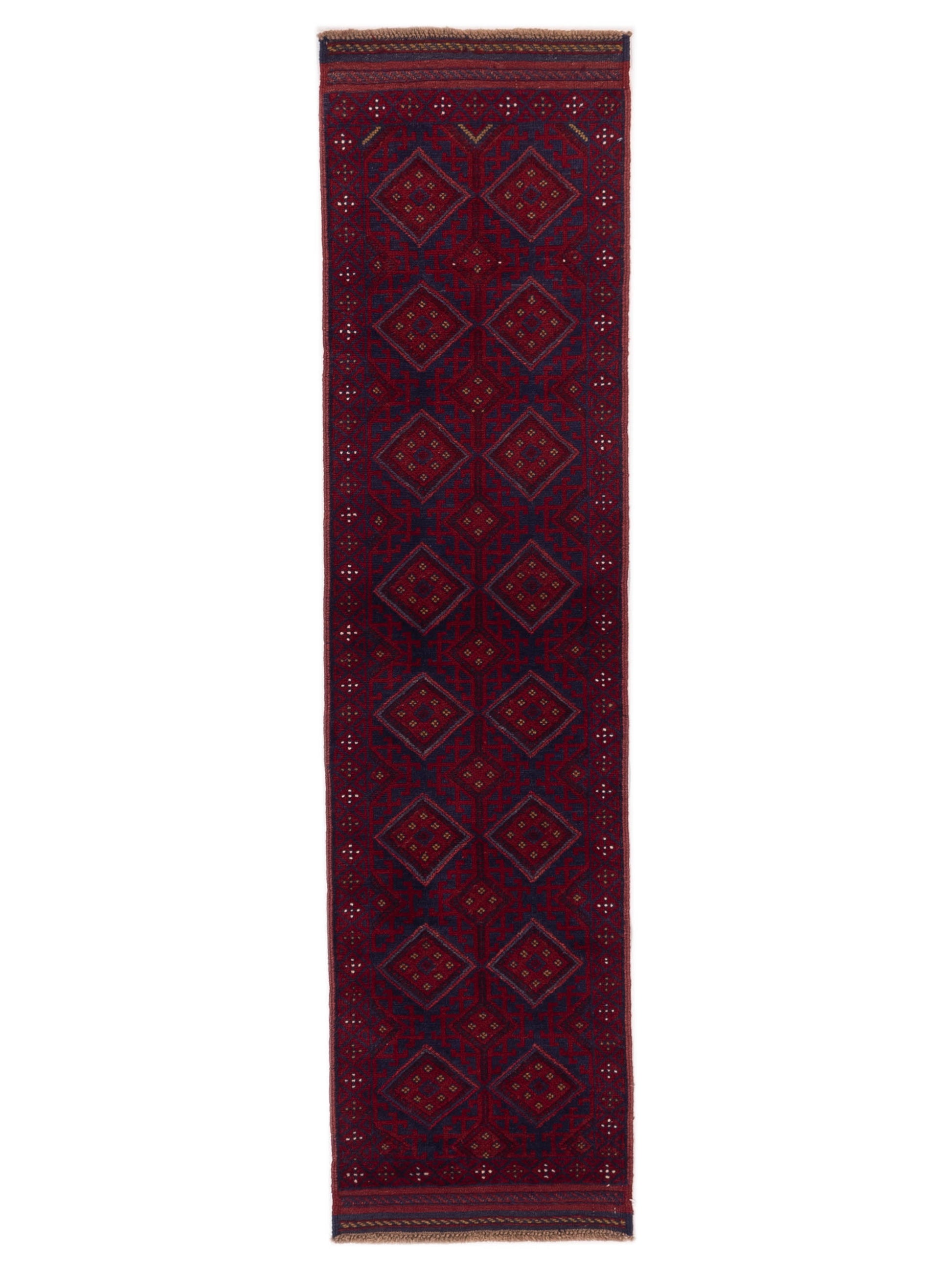 Nomad Afghan Soumak  Charcoal Red Tribal