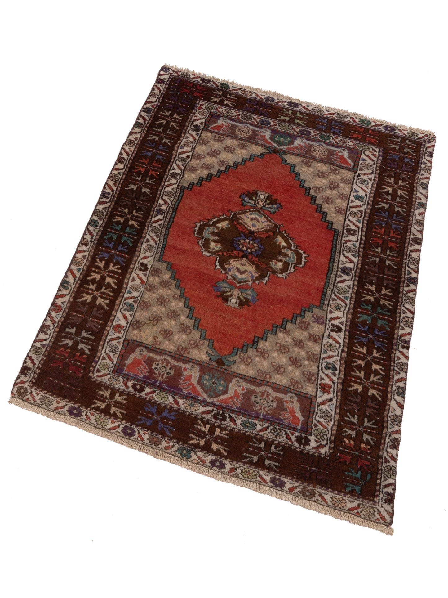 Old Anatolian 146705 Rust Brown 3.6x5.2 Hand Knotted Rug