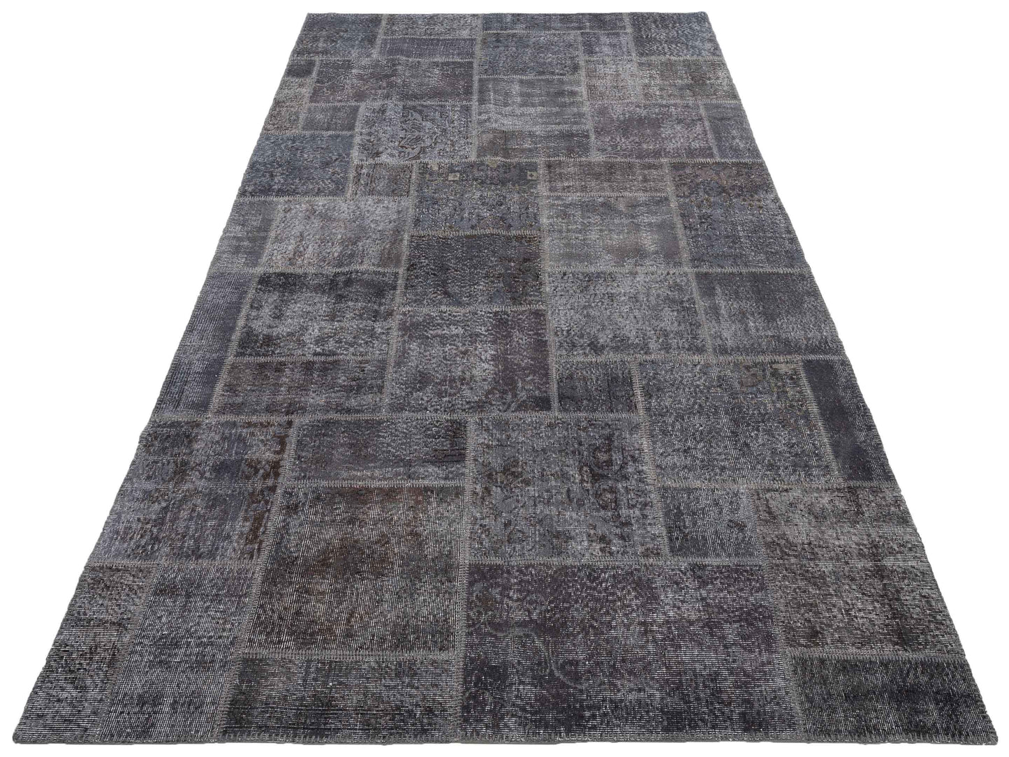 Turkish Vestige Patchwork 146730 Dark Gray 6.11x12.10 Hand Knotted Rug