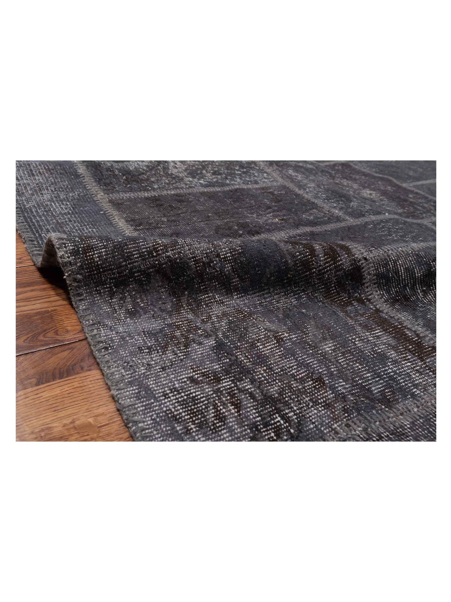 Turkish Vestige Patchwork 146730 Dark Gray 6.11x12.10 Hand Knotted Rug