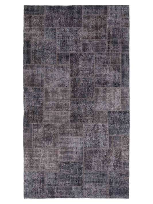 Turkish Vestige Patchwork 146730 Dark Gray 6.11x12.10 Hand Knotted Rug