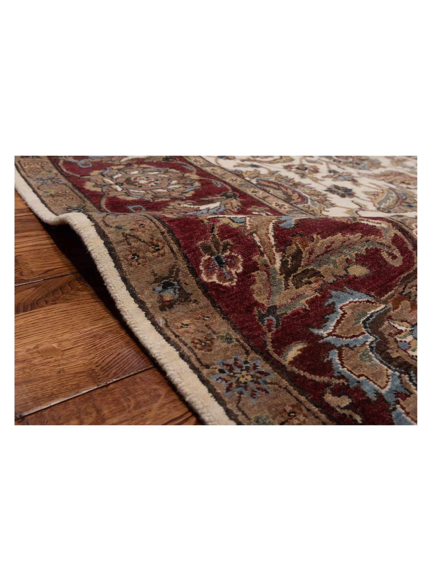 Crown 146920 Ivory Burgundy 8x10.1 Hand Knotted Rug