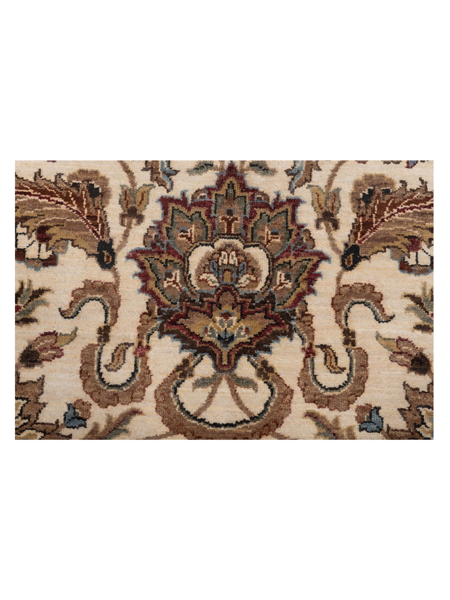 Crown 146920 Ivory Burgundy 8x10.1 Hand Knotted Rug
