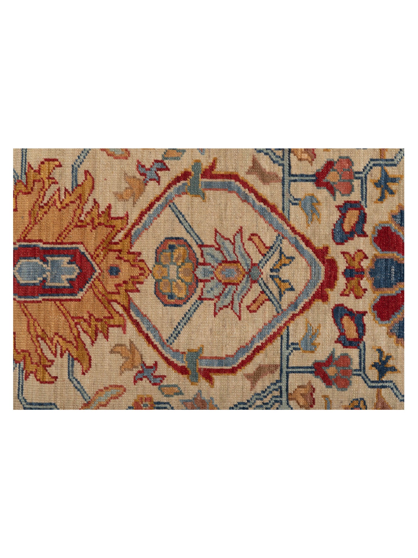 Antique Loom Fine 147211 Ivory Red 6.4x6.5 Hand Knotted Rug