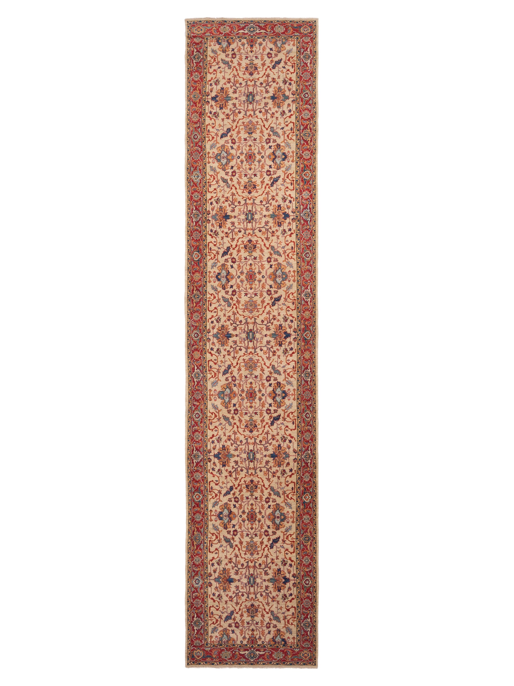Pasha Antique Loom Fine  Ivory Red Traditional