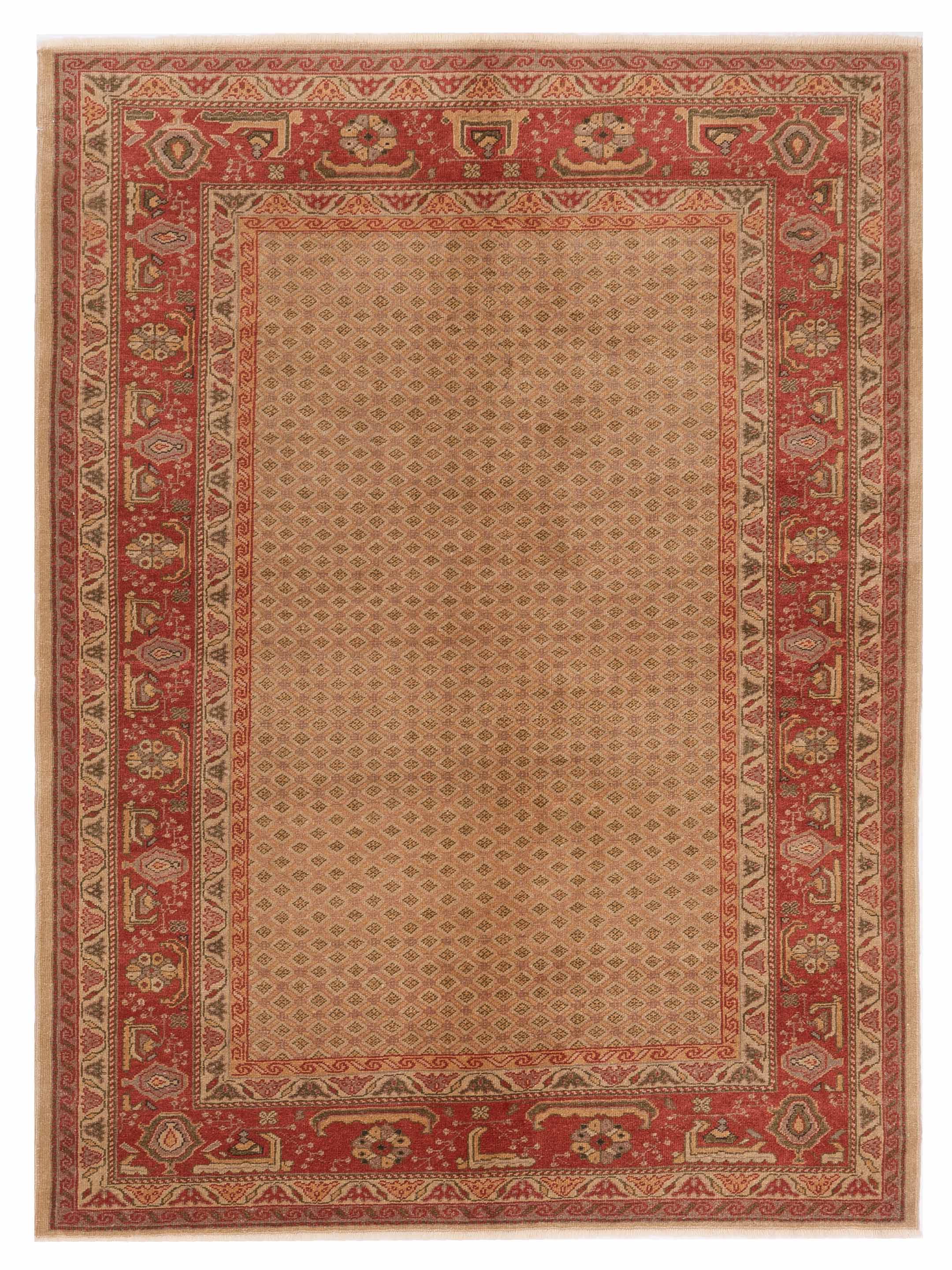 Antique Loom 147399 Beige Rust 5.10x7.9 Hand Knotted Rug – Anadol Rugs