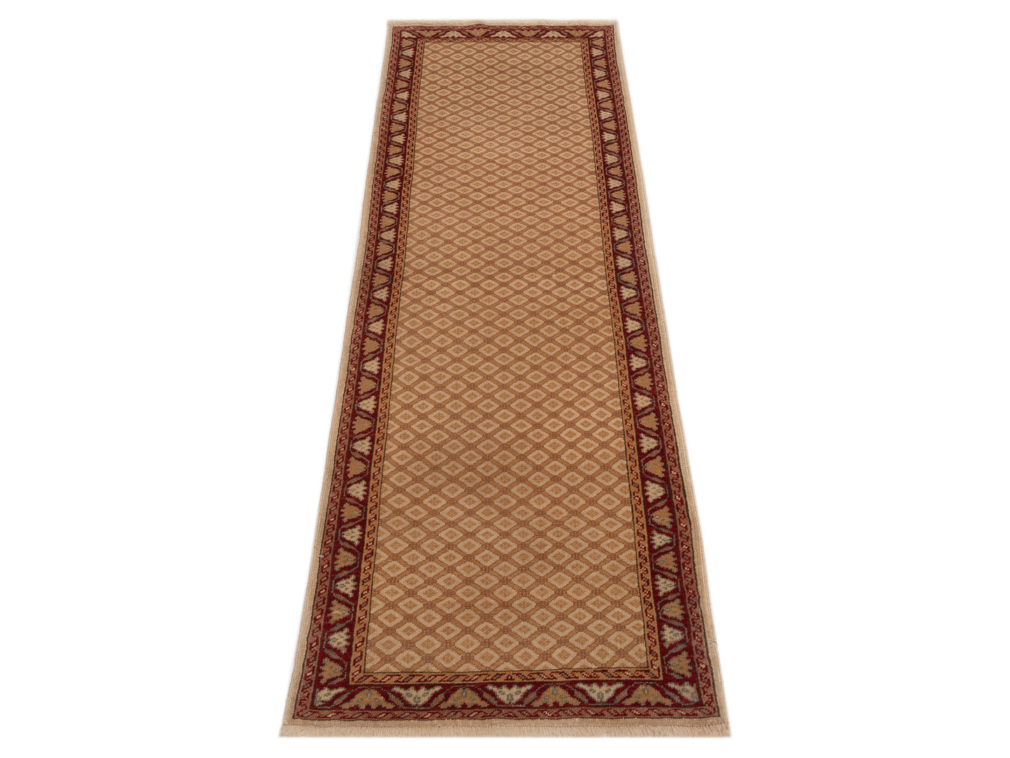 Antique Loom 147409 Brown Red 2.5x8.1 Hand Knotted Rug
