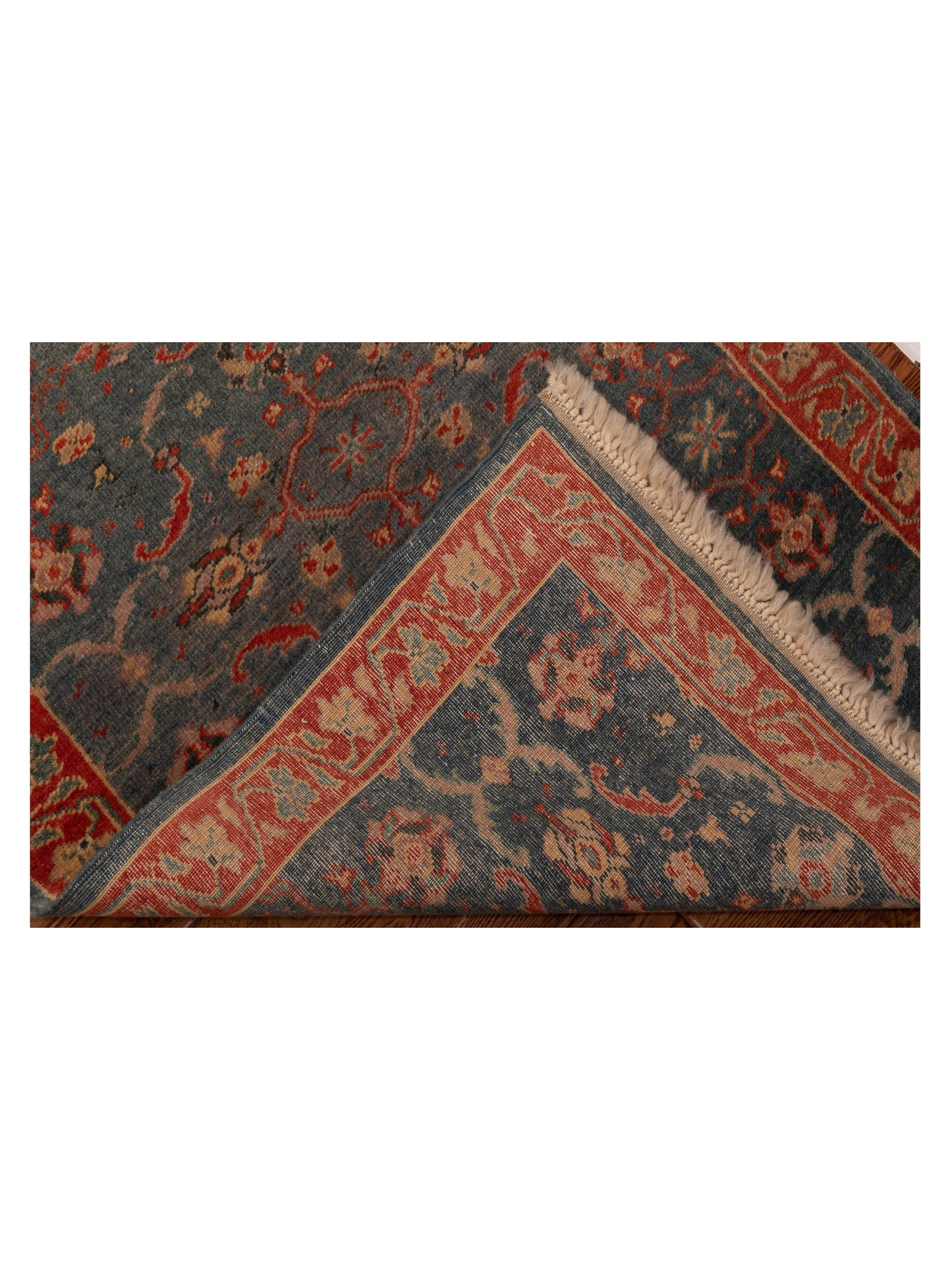Antique Loom 147411 Blue Red 2.7x8.1 Hand Knotted Rug