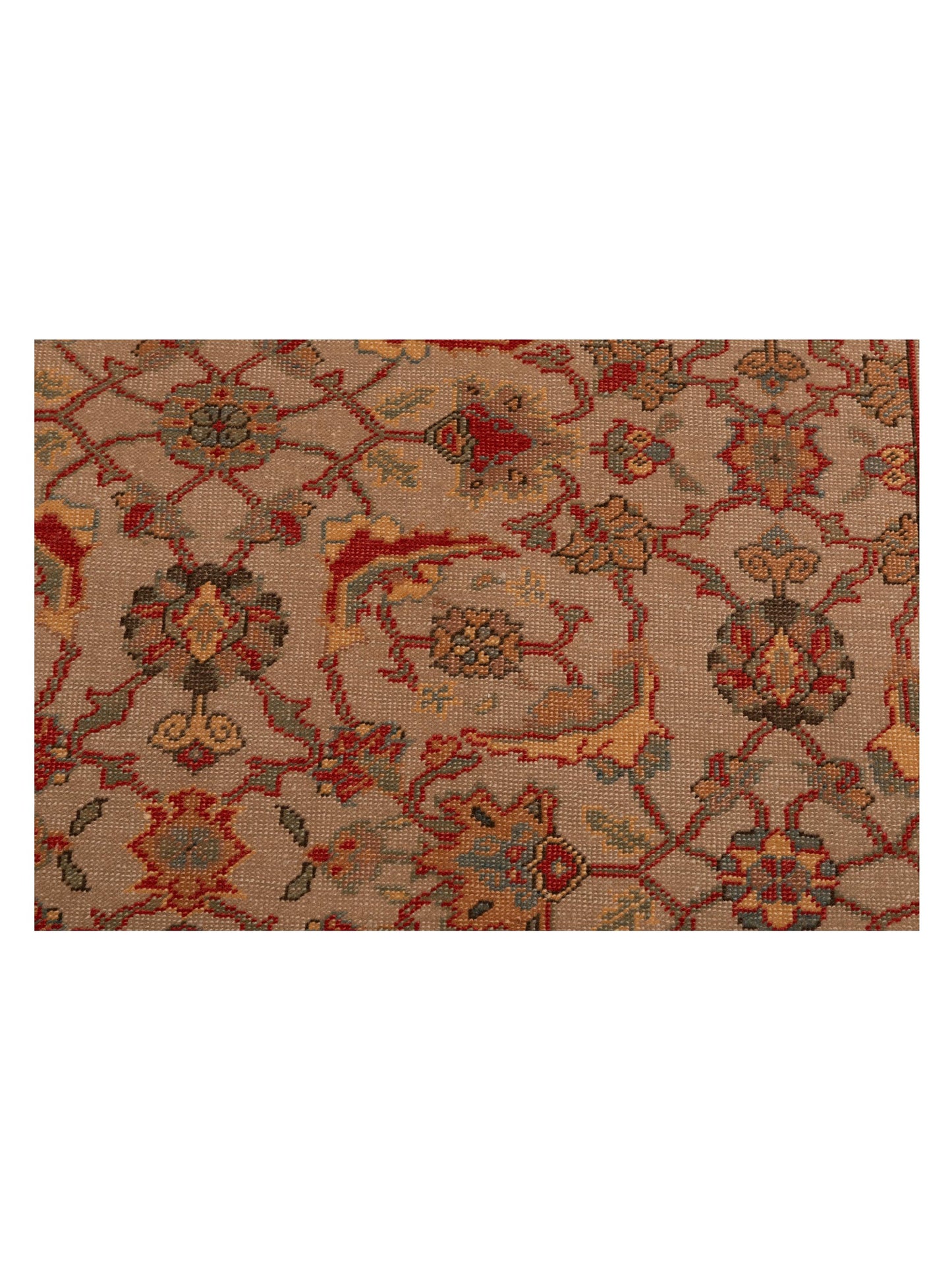 Antique Loom 147438 Beige Red 5.8x7.11 Hand Knotted Rug