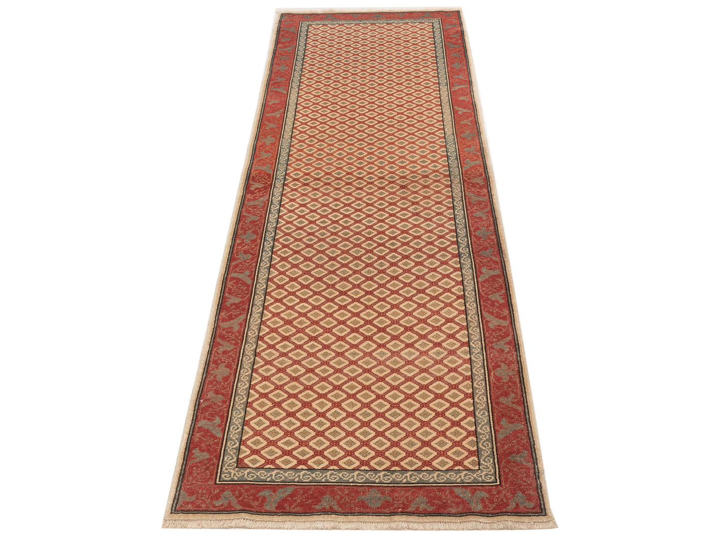 Antique Loom 147448 Rust Rust 3x9.6 Hand Knotted Rug