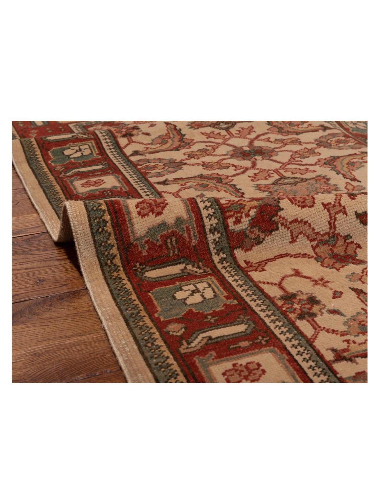 Antique Loom 147460 Ivory Red 3.2x5.4 Hand Knotted Rug