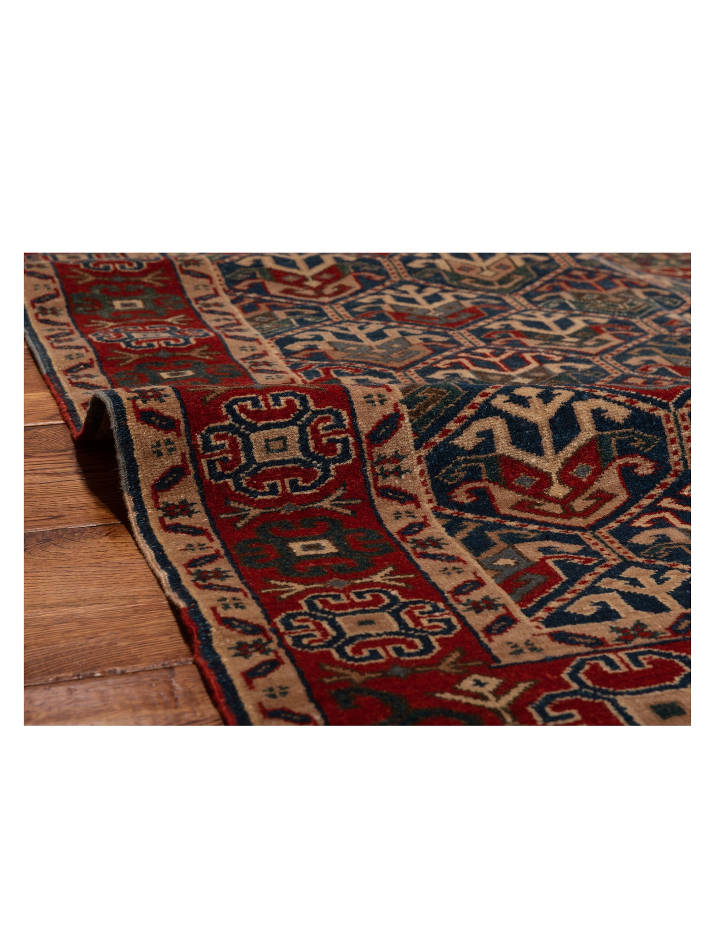 Antique Loom 147474 Navy Red 4.4x5.10 Hand Knotted Rug
