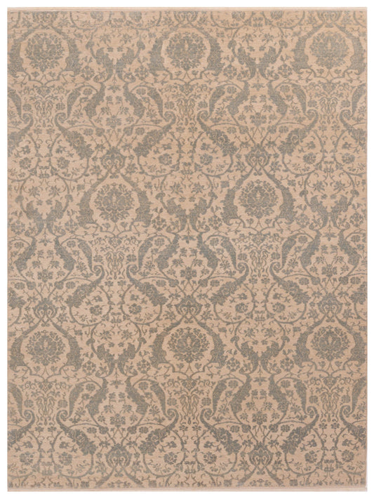 Defne Orchid Ivory Blue  6.5x9.5 Hand Knotted Rug