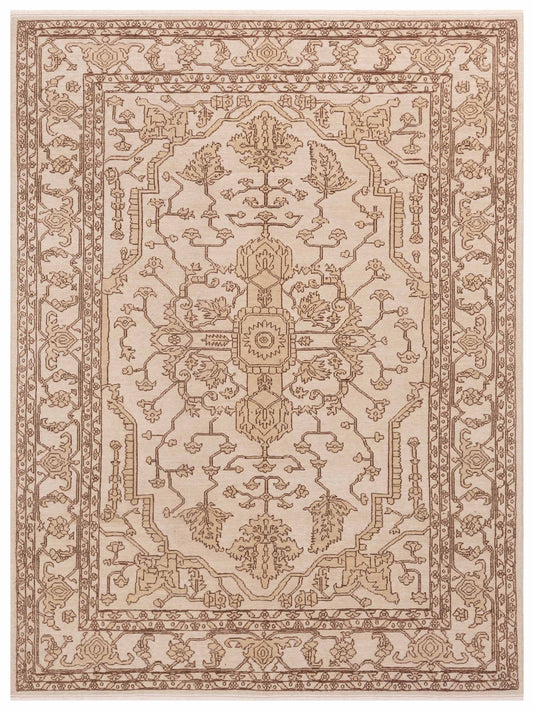 Defne Agate Ivory Brown 6.5x9.1 Hand Knotted Rug