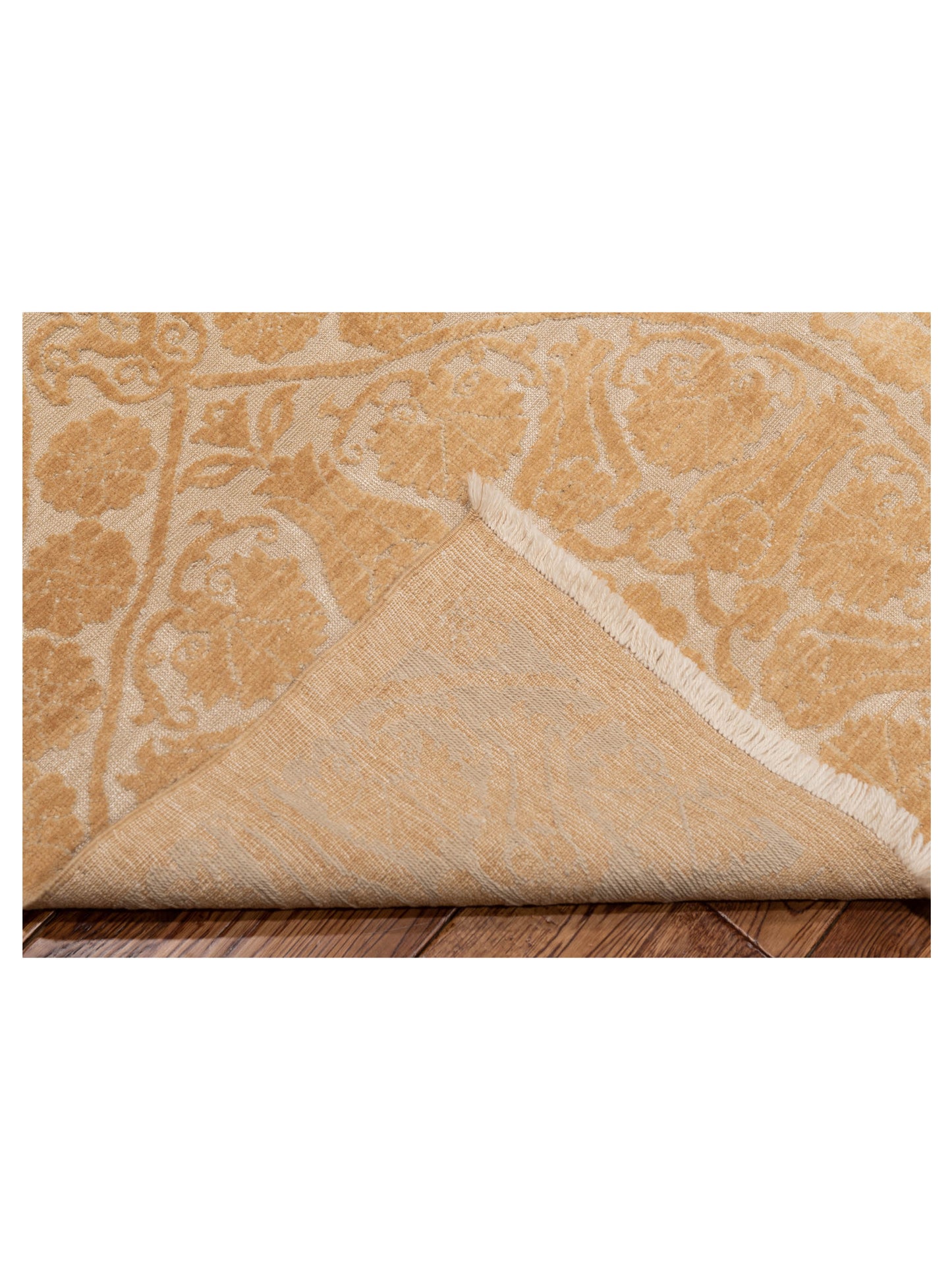 Defne Lotus Ivory Gold 8.2x9.8 Hand Knotted Rug