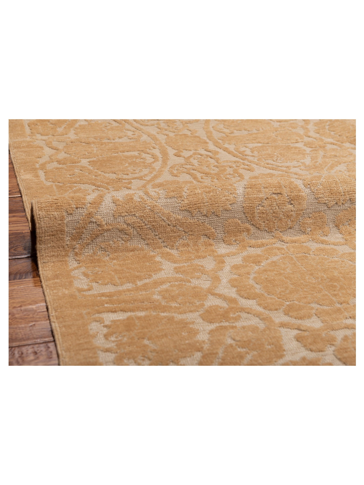 Defne Lotus Ivory Gold 8.2x9.8 Hand Knotted Rug