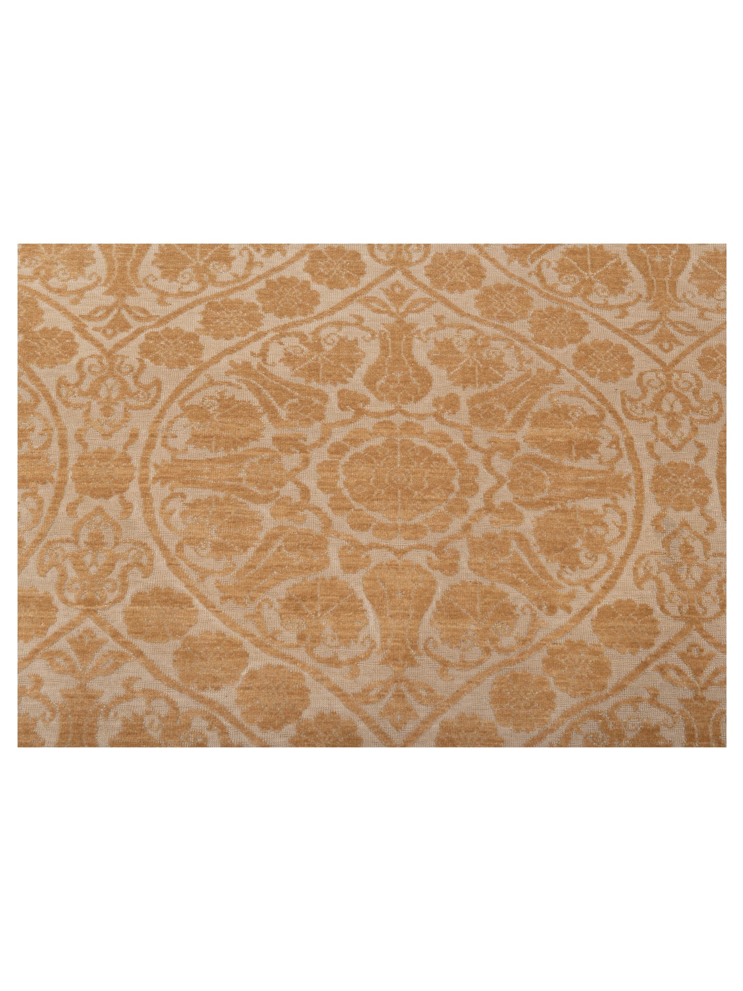 Defne Lotus Ivory Gold 8.2x9.8 Hand Knotted Rug