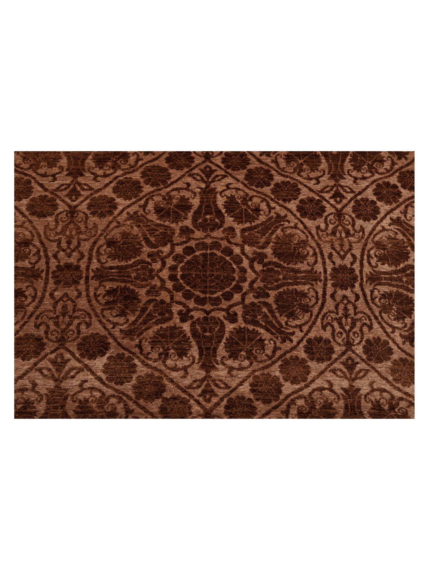 Defne Lotus Brown Dark Brown 6.8x9.8 Hand Knotted Rug
