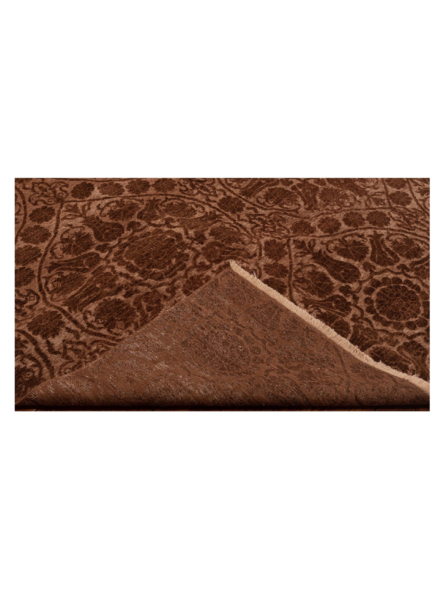 Defne Lotus Brown Dark Brown 6.8x9.8 Hand Knotted Rug