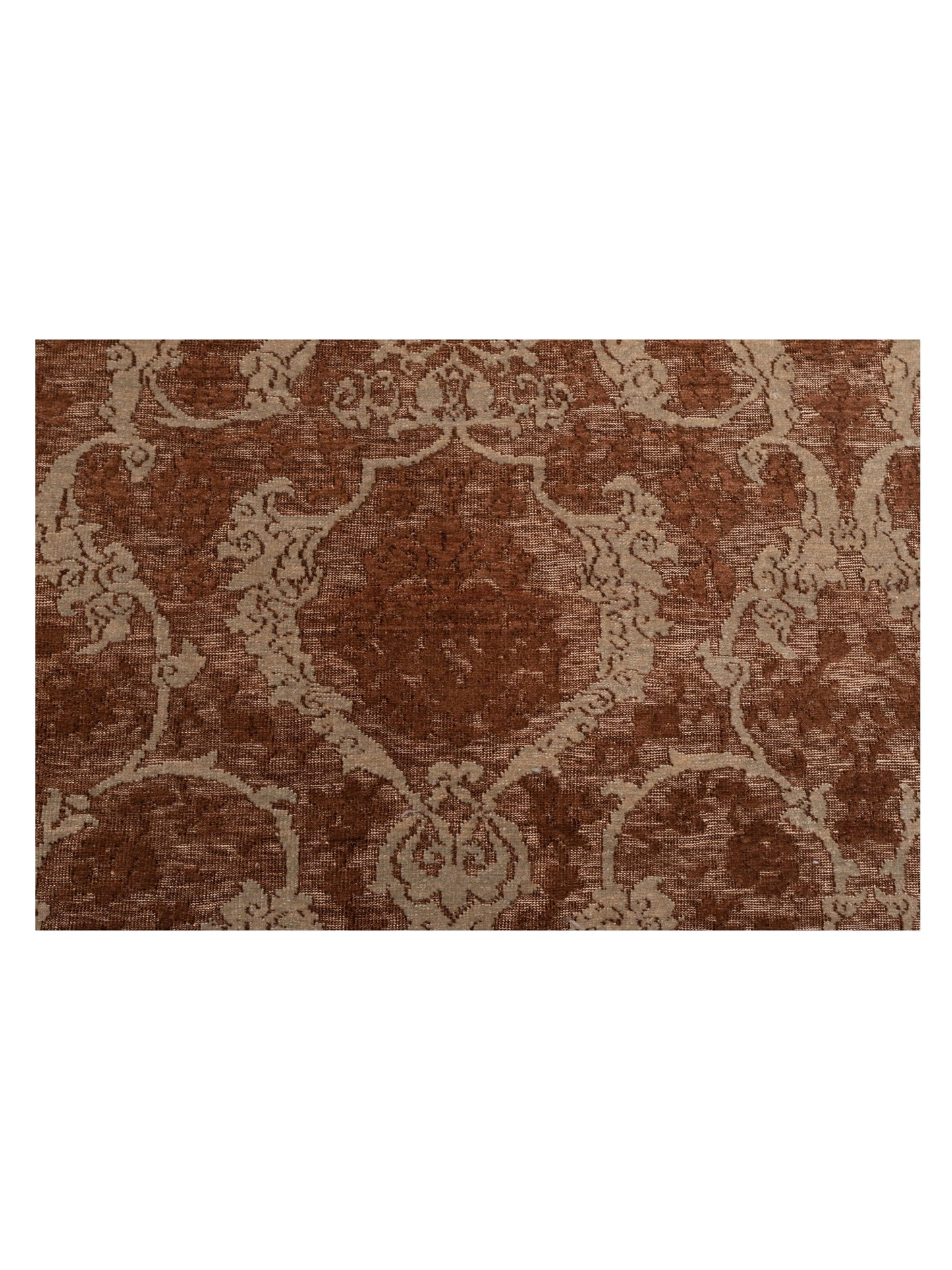 Defne 147521 Brown Ice Blue  6.6x9.5 Hand Knotted Rug