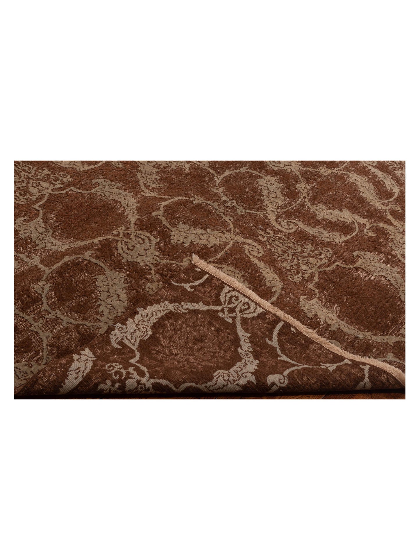 Defne 147521 Brown Ice Blue  6.6x9.5 Hand Knotted Rug