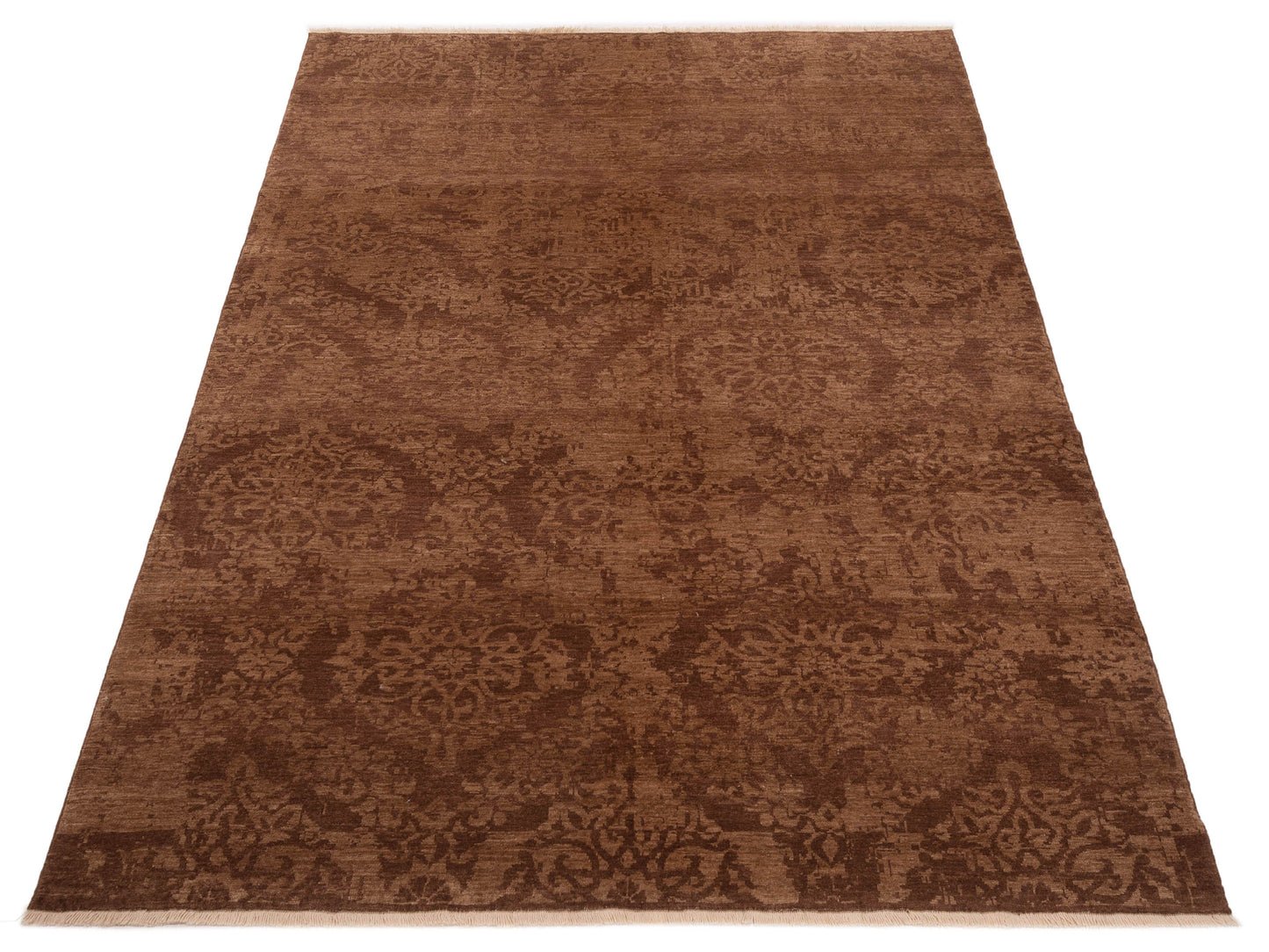 Defne Beony Dark Brown Brown 6.9x8.10 Hand Knotted Rug