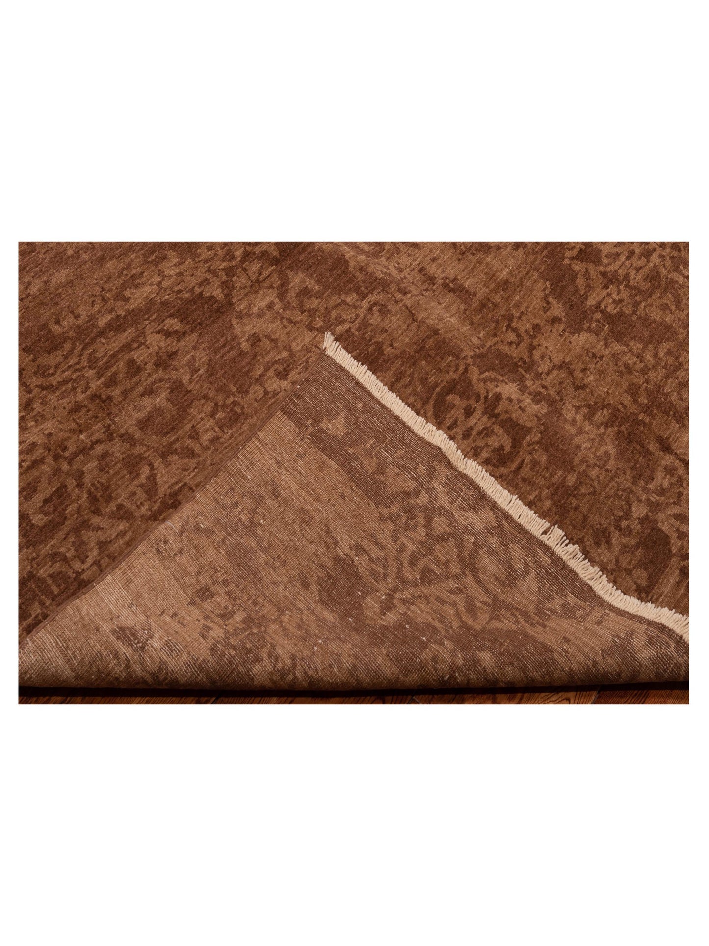 Defne Beony Dark Brown Brown 6.9x8.10 Hand Knotted Rug