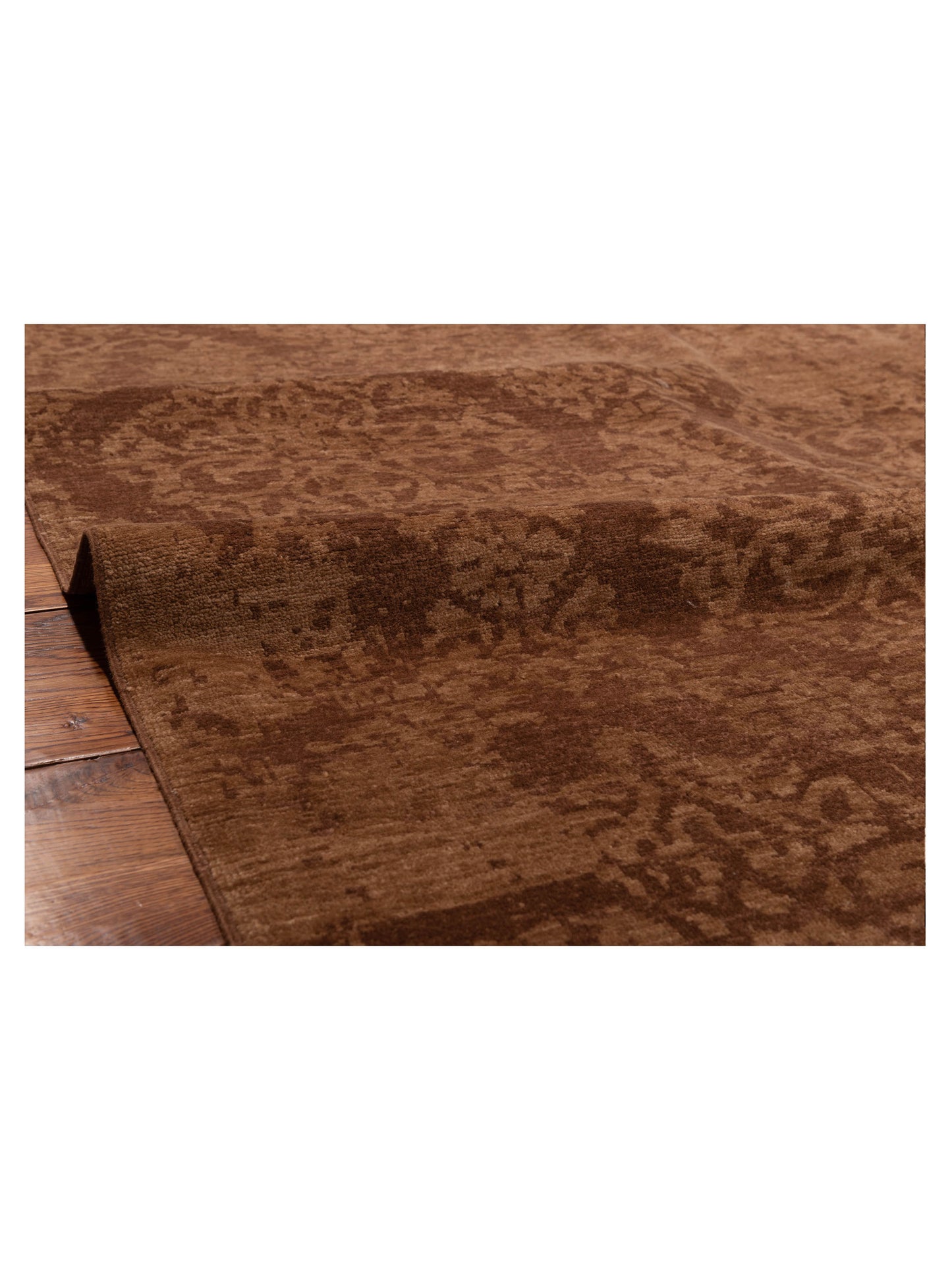 Defne Beony Dark Brown Brown 6.9x8.10 Hand Knotted Rug