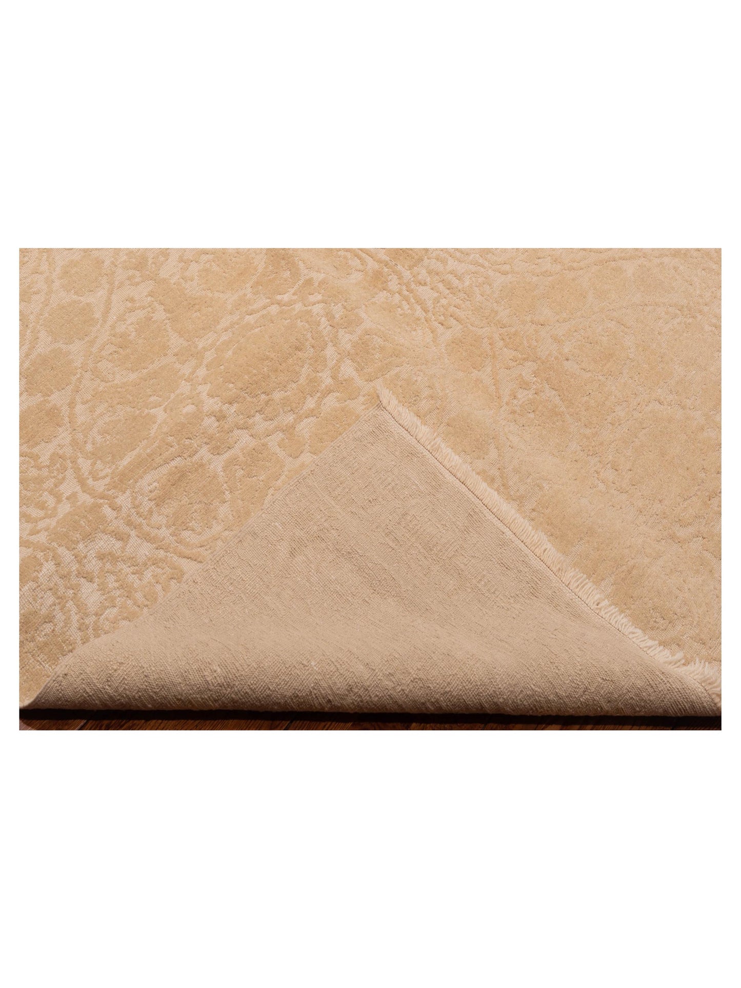 Defne Lotus Ivory Ivory 6.8x9.11 Hand Knotted Rug