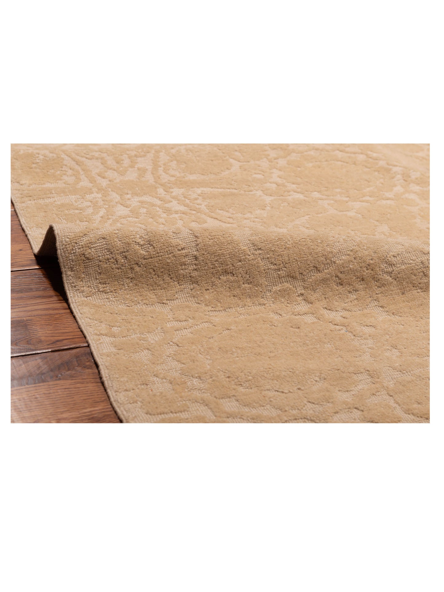 Defne Lotus Ivory Ivory 6.8x9.11 Hand Knotted Rug