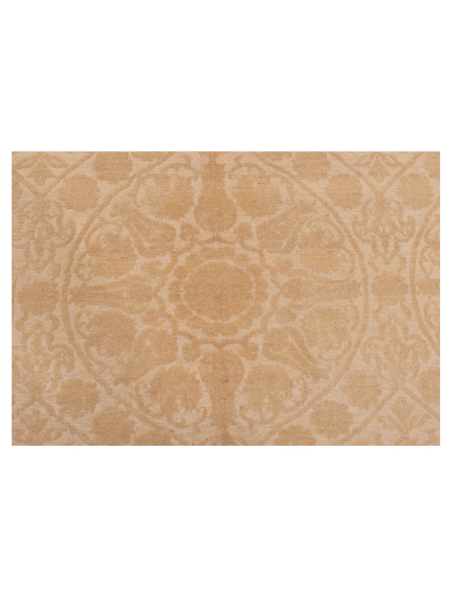 Defne Lotus Ivory Ivory 6.8x9.11 Hand Knotted Rug