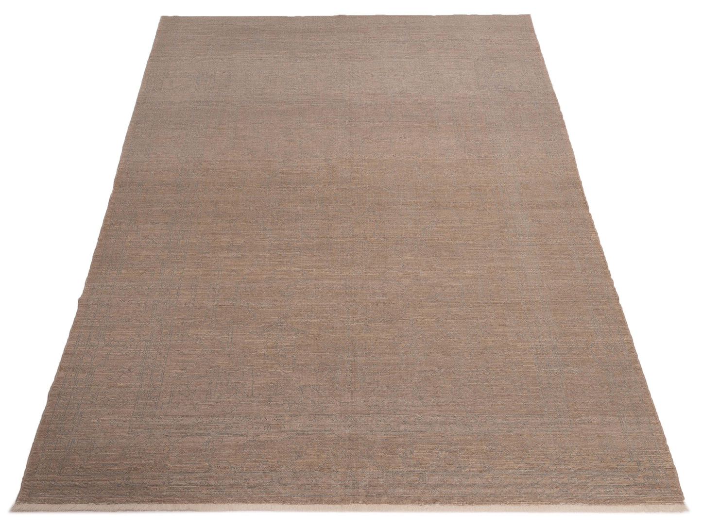 Defne Agate Silver Ice Blue 6.6x9.8  Hand Knotted Rug