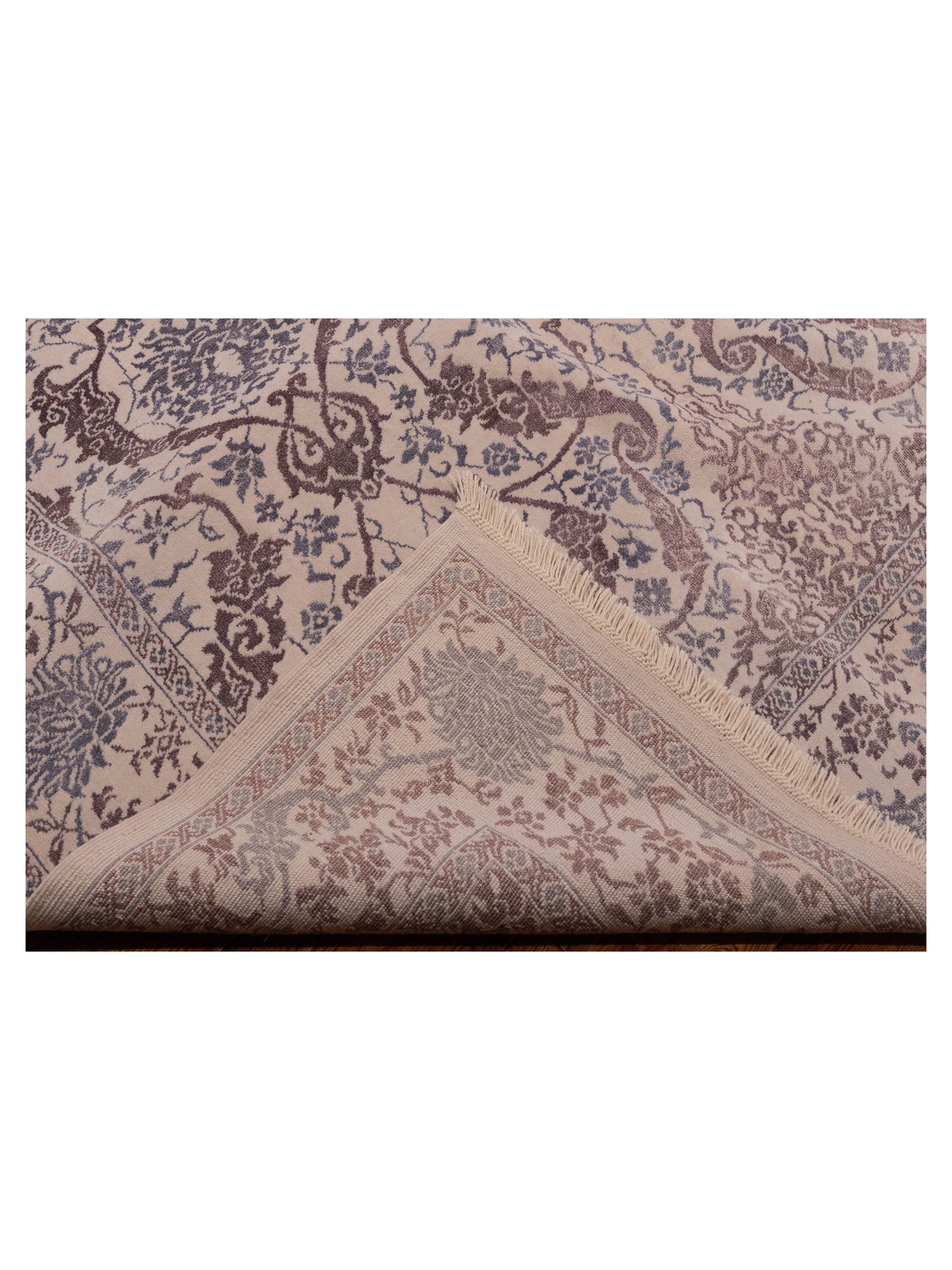 Defne Orchid Ivory Brown 6.9x9.4 Hand Knotted Rug