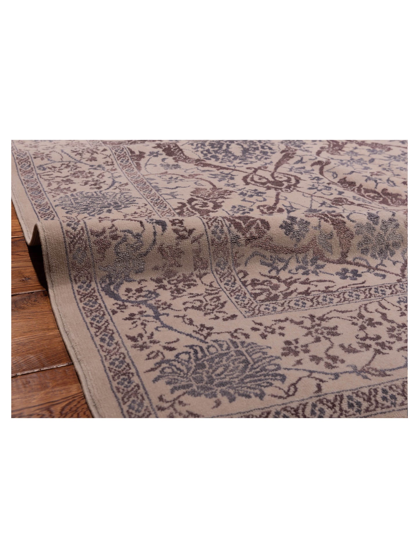 Defne Orchid Ivory Brown 6.9x9.4 Hand Knotted Rug