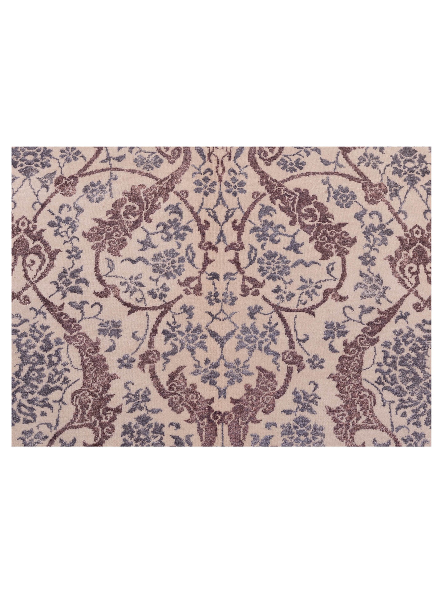 Defne Orchid Ivory Brown 6.9x9.4 Hand Knotted Rug