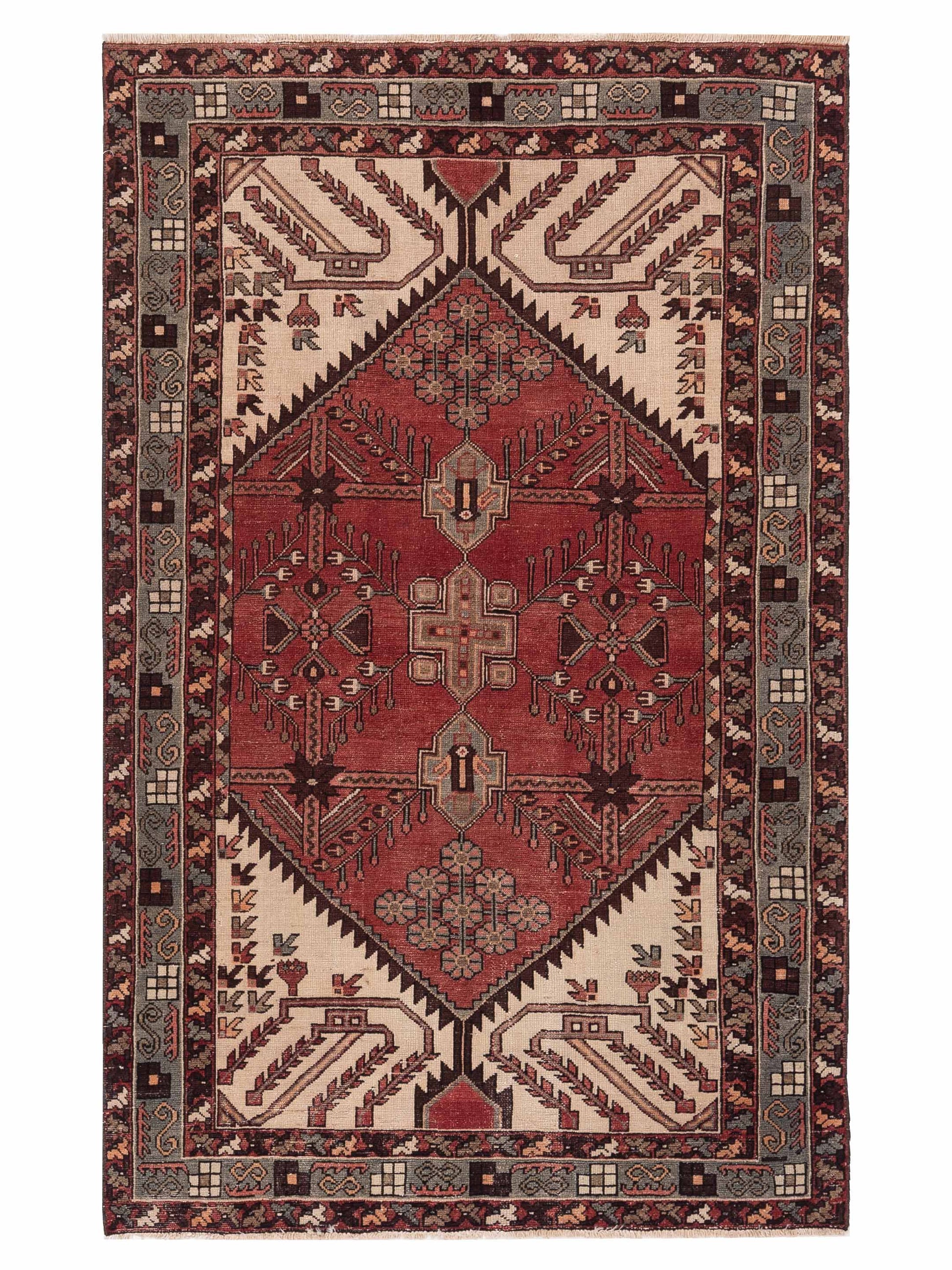 Pasha Antique Heirloom  Red Gray Traditional