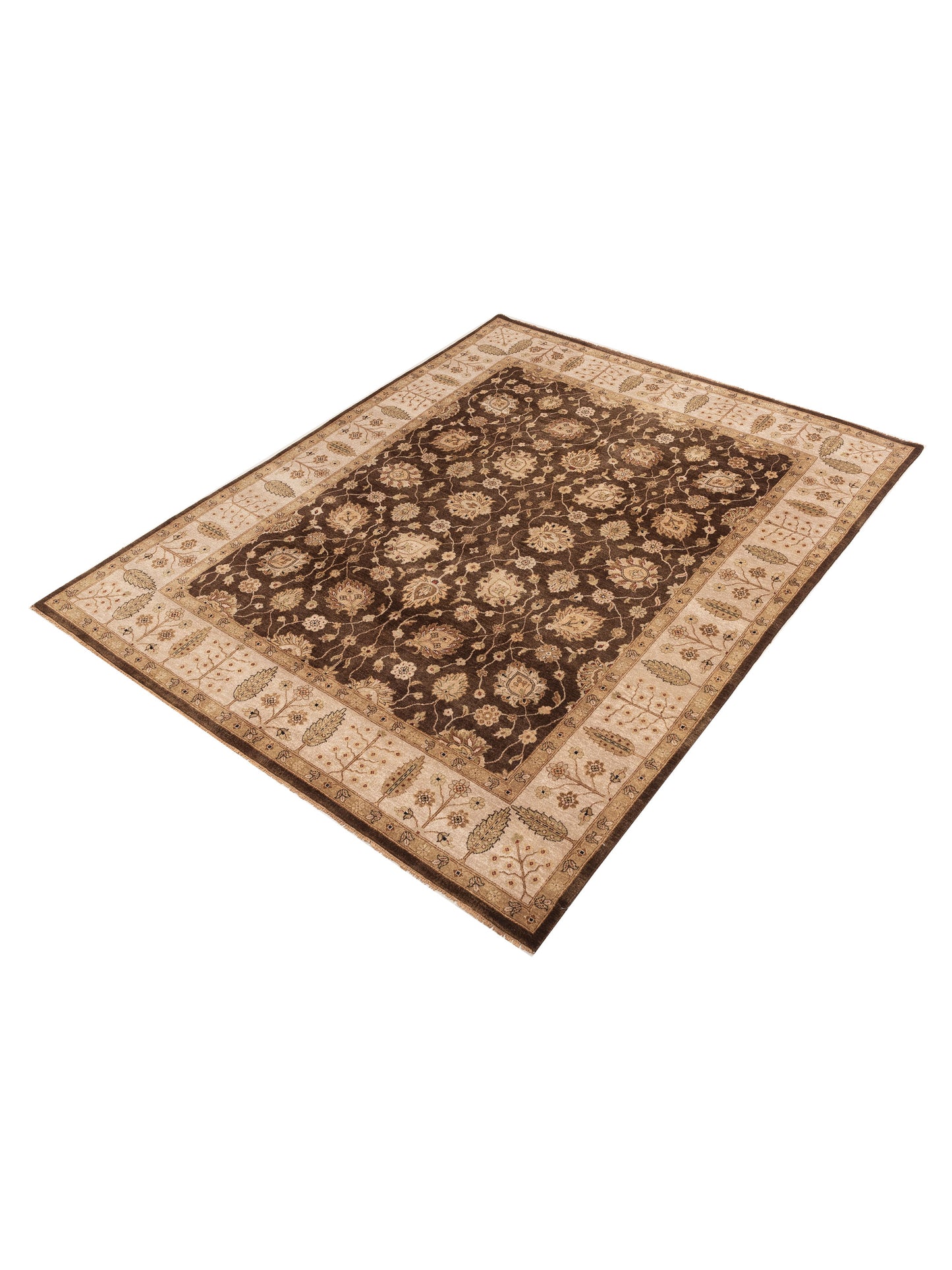 Ghazani 147754 Brown Ivory 7.11x9.10 Hand Knotted Rug