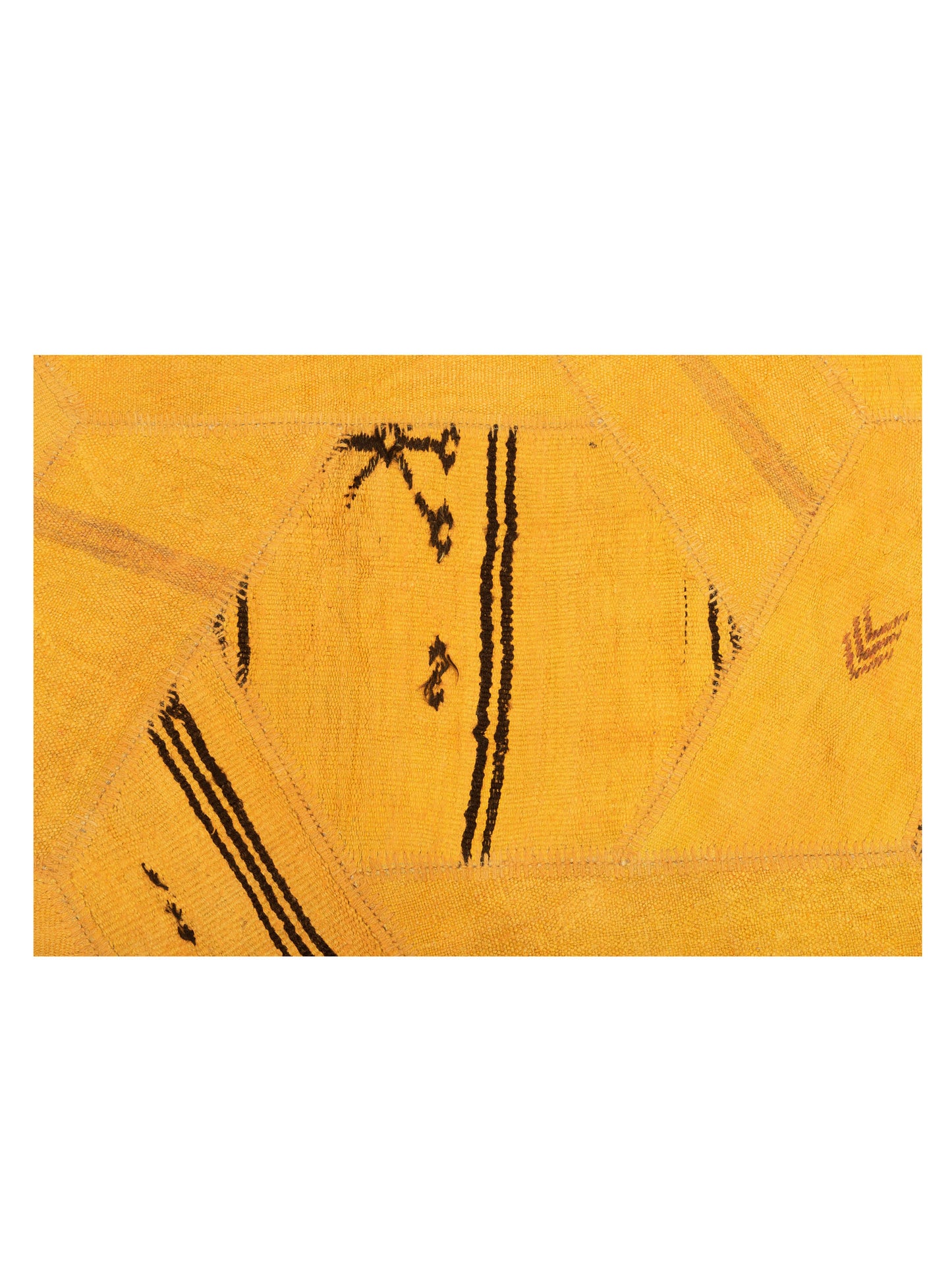Turkish Vestige Patchwork 147801 Yellow Yellow 8.3x9.10 Hand Knotted Rug