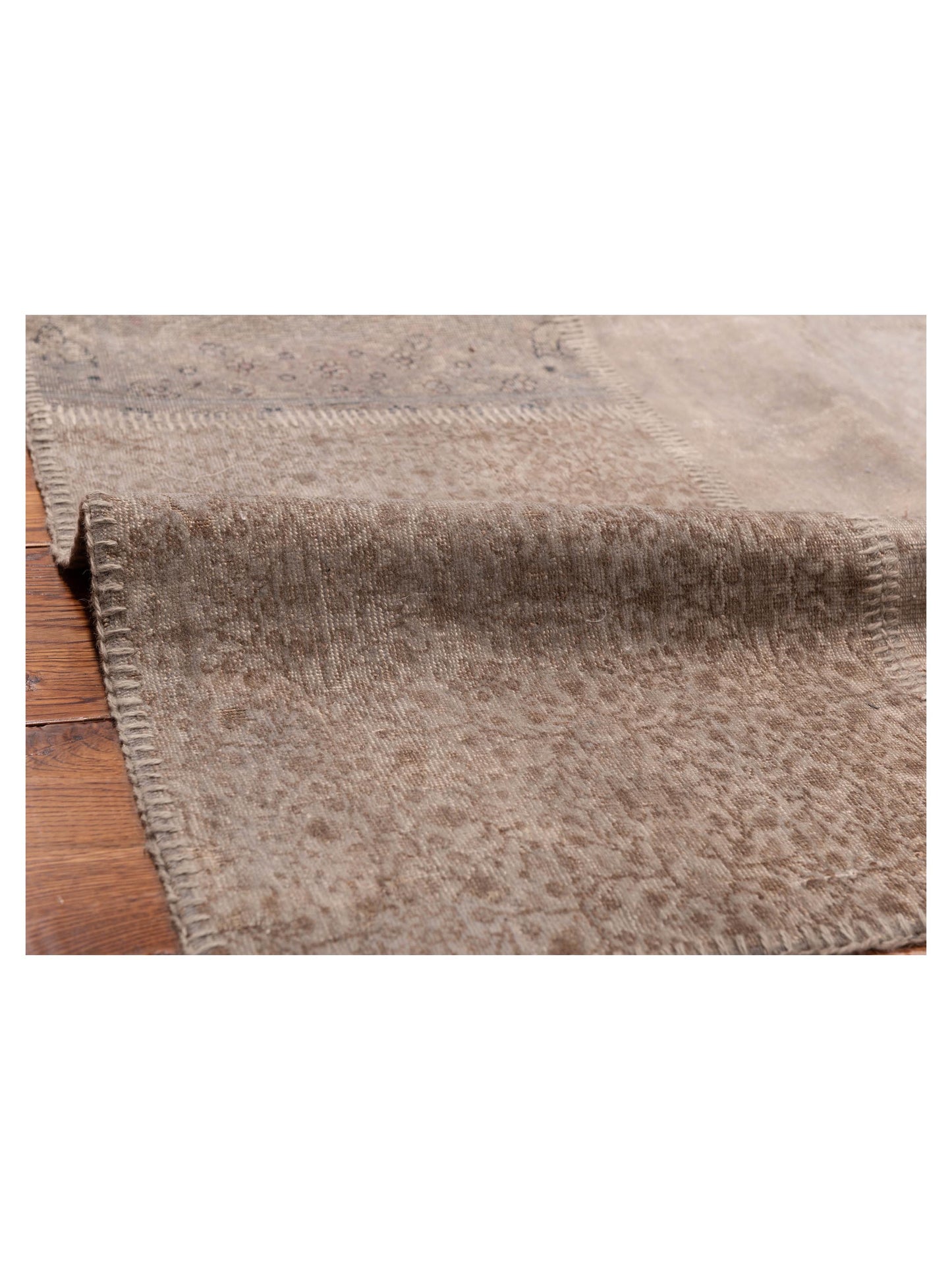 Turkish Vestige Patchwork 147807 Gray Gray 9x12 Hand Knotted Rug