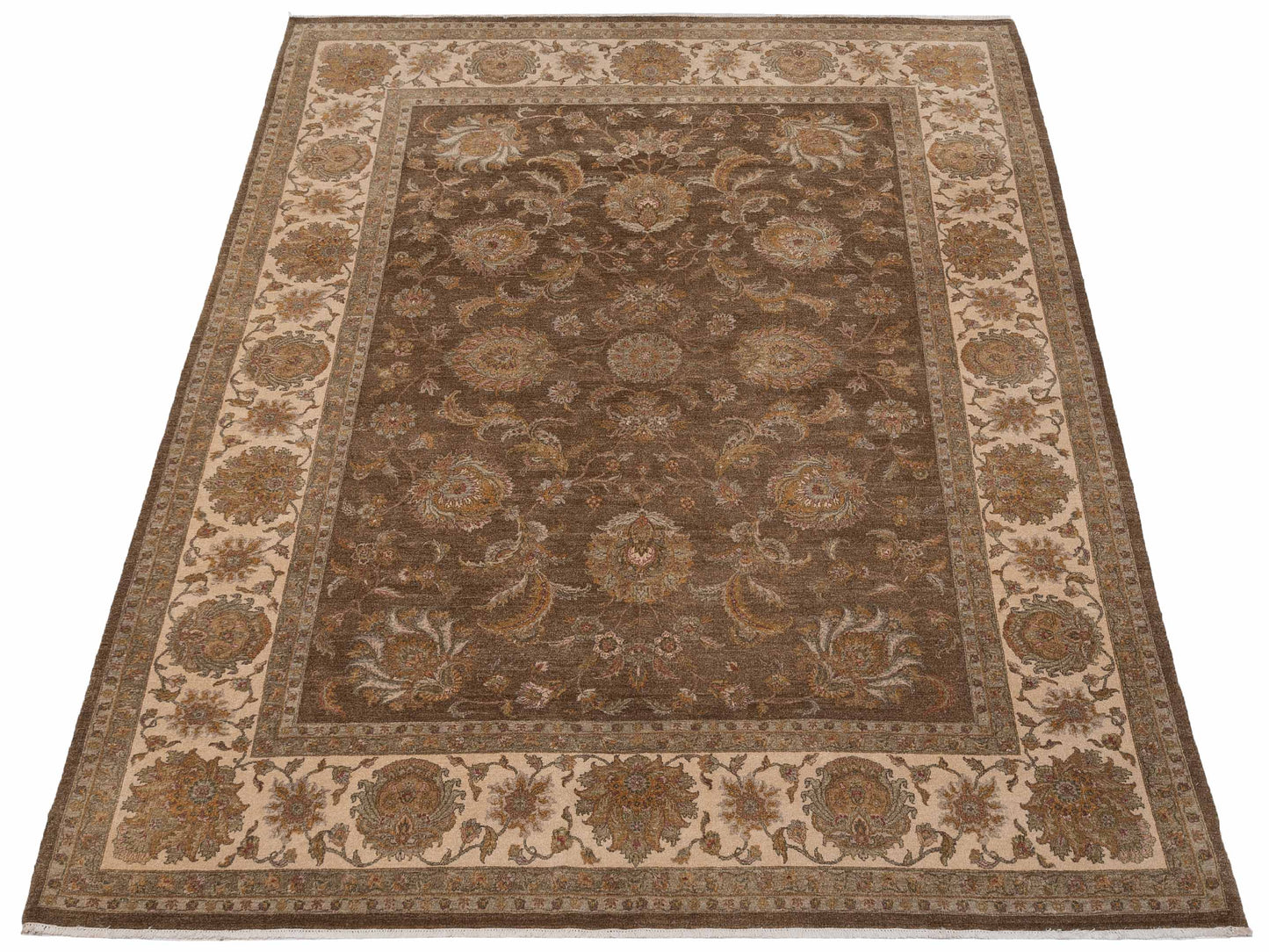 Haji Jalili 147842 Brown Ivory 9.1x12 Hand Knotted Rug