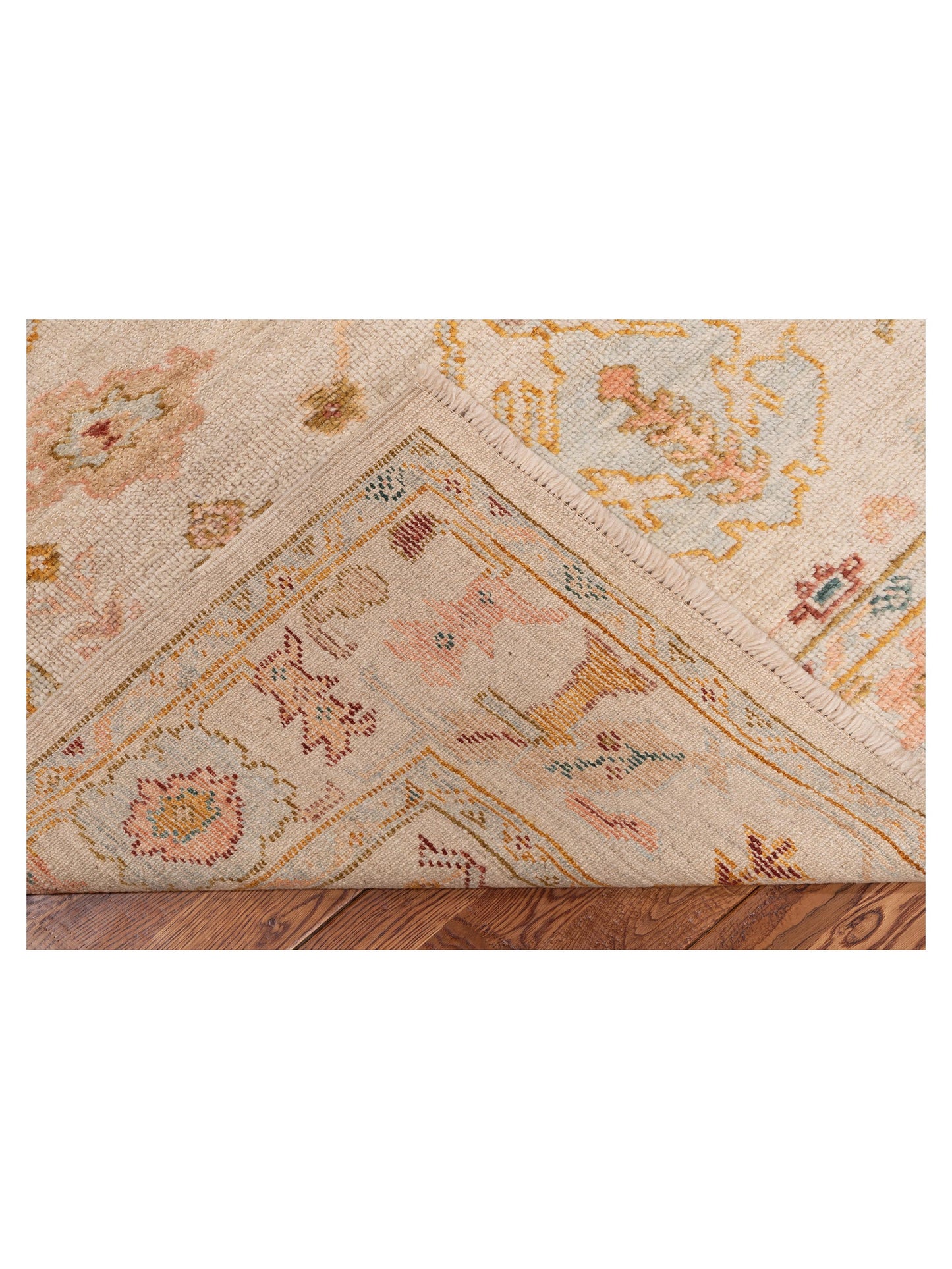 Angora Oushak 148034 Ivory Ivory 5.1x6.9 Hand Knotted Rug