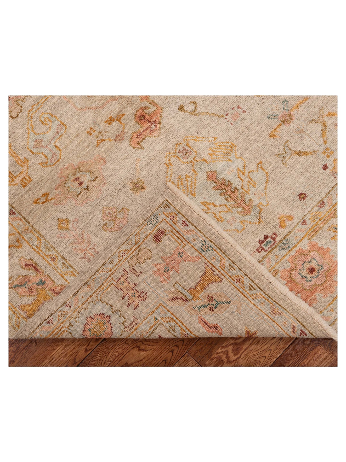 Angora Oushak 148093 Ivory Ivory 5.1x6.10 Hand Knotted Rug