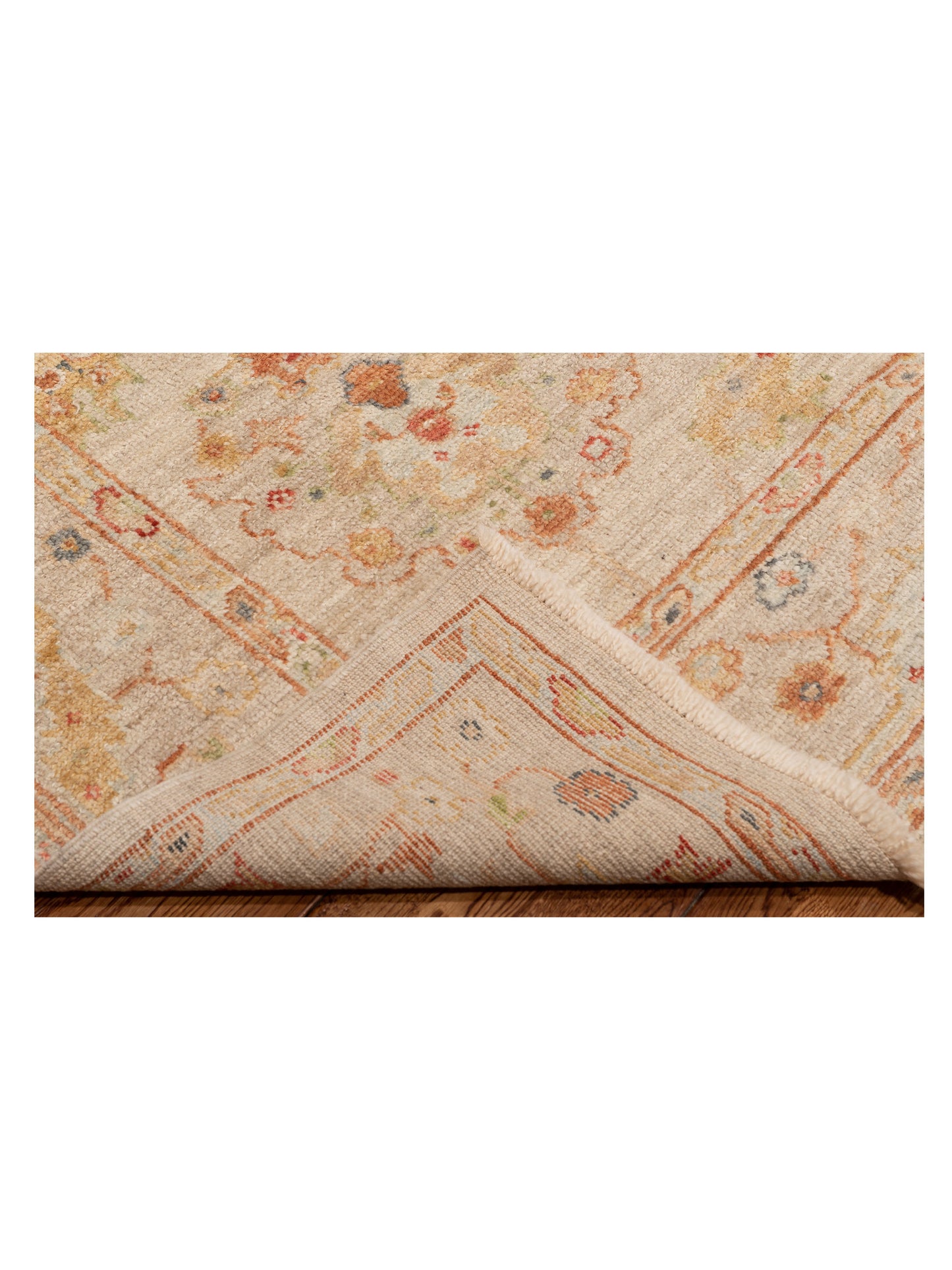 Angora Oushak 148217 Ivory Silver 6.1x11.2 Hand Knotted Rug