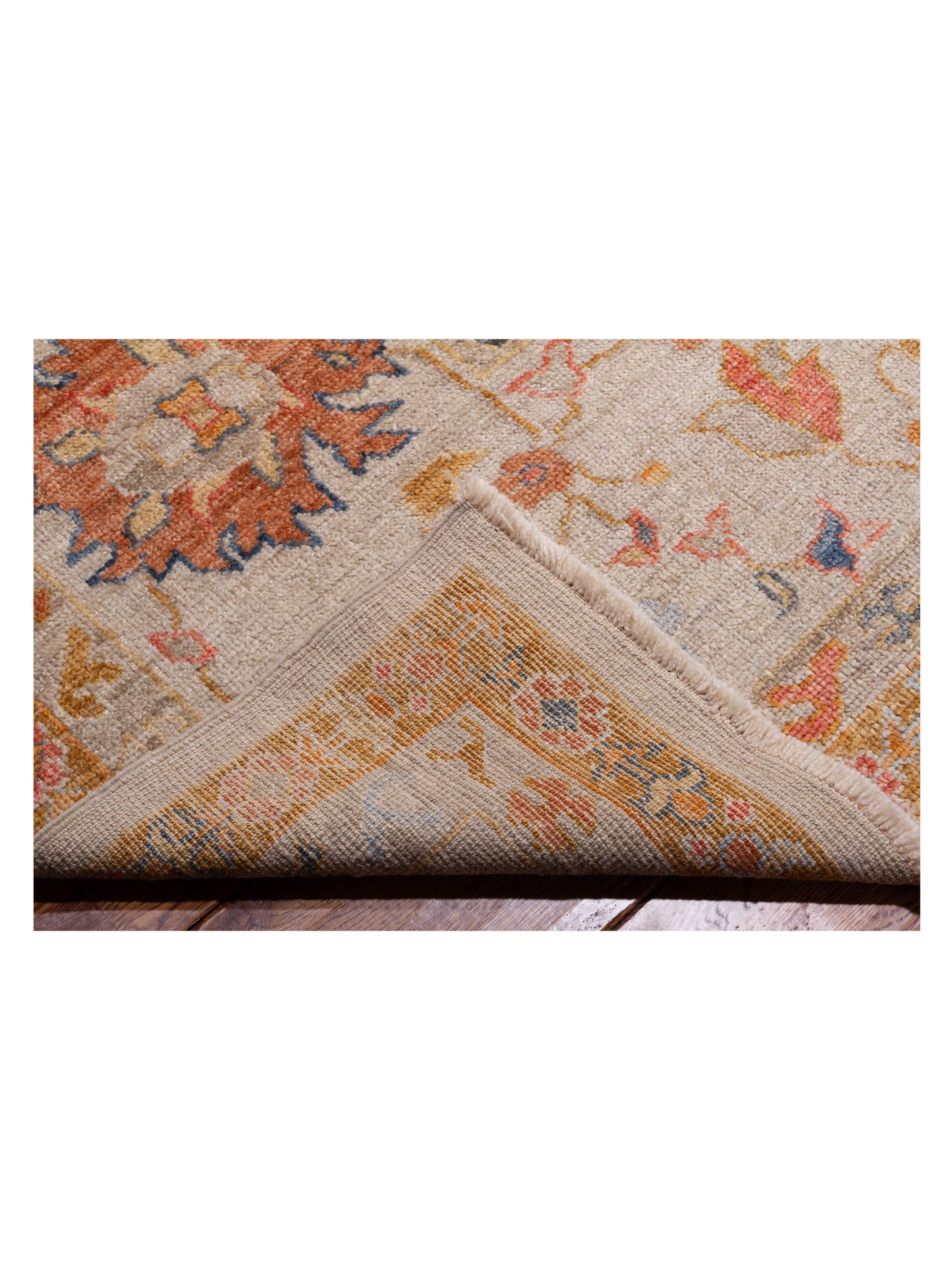 Angora Oushak 148237 Ivory Ivory 14.2x16.5 Hand Knotted Rug