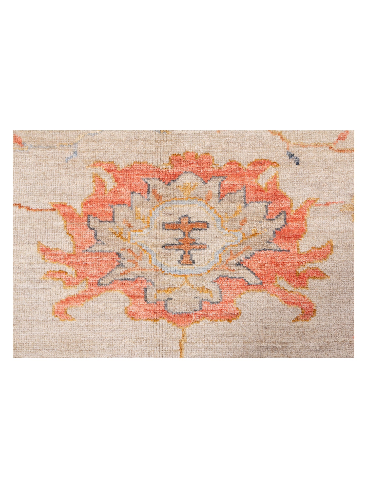 Angora Oushak 148237 Ivory Ivory 14.2x16.5 Hand Knotted Rug