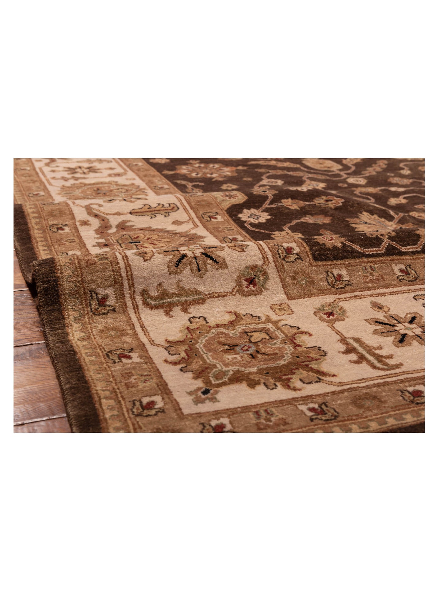Ghazani 148309 Dark Green Ivory 9x11.9 Hand Knotted Rug