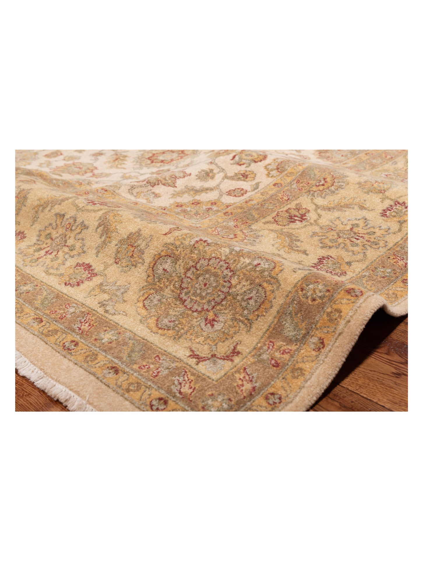 Ghazani 148313 Ivory Gold 9x12.2 Hand Knotted Rug